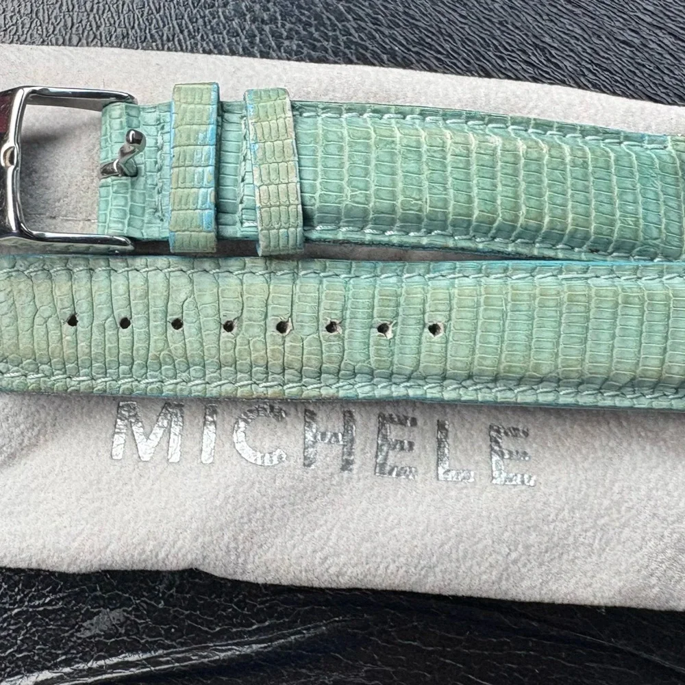 Michele Mint Green Lizard Leather Strap Other colors